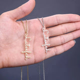 Name Necklaces Handwriting Pendant Personalized Signature Vertical Necklace