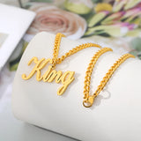 Name Necklace Pendant Stainless Steel Cuban Chain Personalized Choker
