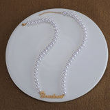 Personalized Name Necklace Stainless Steel Beads Chain Choker Pendant