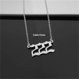 Personalized Angel Number Pendant Necklace Stainless Steel