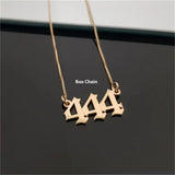 Personalized Angel Number Pendant Necklace Stainless Steel