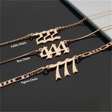 Personalized Angel Number Pendant Necklace Stainless Steel