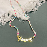 Personalized Nameplate Necklace Pearl Necklace Charming Women Jewelry Gift