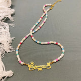 Personalized Nameplate Necklace Pearl Necklace Charming Women Jewelry Gift