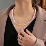Personalized Name Pearl Necklace DIY Name Pendant