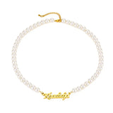 Personalized Name Pearl Necklace DIY Name Pendant