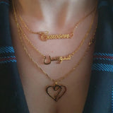 Name Pendant Necklace Cursive Arabic Crown Heart Nameplate Necklaces Choker