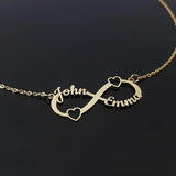 Heart Choker Name Necklace Custom Stainless Steel Couple Jewelry