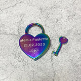 Rainbow Lock Key Couples Keychain Personalized Gift