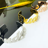 Stainless Steel Bracelet Adjustable Cuff Bangle Personalized Letter Bracelets