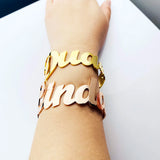 Stainless Steel Bracelet Adjustable Cuff Bangle Personalized Letter Bracelets