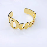 Stainless Steel Bracelet Adjustable Cuff Bangle Personalized Letter Bracelets