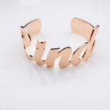 Stainless Steel Bracelet Adjustable Cuff Bangle Personalized Letter Bracelets
