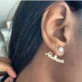 Stud Earrings Personalized Stainless Steel with Pearl Plated for Women Wedding