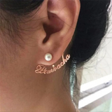 Stud Earrings Personalized Stainless Steel with Pearl Plated for Women Wedding