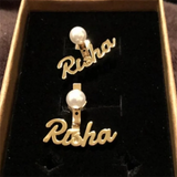 Stud Earrings Personalized Stainless Steel with Pearl Plated for Women Wedding