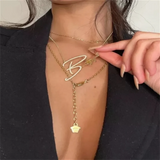 Personalized Cursive Script Name Crystal Necklace