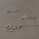 Personalized Cursive Script Name Crystal Necklace