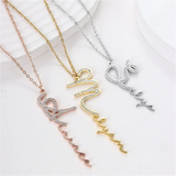 Personalized Cursive Script Name Crystal Necklace