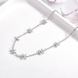 Zircon Necklace Stainless Steel Crystal Name Pendant Chain