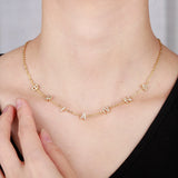 Zircon Necklace Stainless Steel Crystal Name Pendant Chain