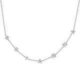 Zircon Necklace Stainless Steel Crystal Name Pendant Chain