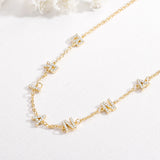 Zircon Necklace Stainless Steel Crystal Name Pendant Chain