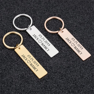 Couples Keychain Stainless Steel Romantic Lover Keyring Anniversary