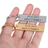 Couples Keychain Stainless Steel Romantic Lover Keyring Anniversary