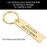 Couples Keychain Stainless Steel Romantic Lover Keyring Anniversary