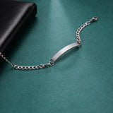 Men's Stainless Steel Cuban Chain Nameplate Bracelet