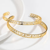 Nameplate Letter Name Bracelet Stainless Steel Personalized Cuff Bangle