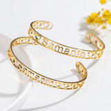 Nameplate Letter Name Bracelet Stainless Steel Personalized Cuff Bangle