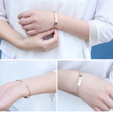Nameplate Name Bracelet Stainless Steel Adjustable Bracelet Cuff Bangles