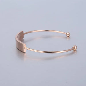 Nameplate Name Bracelet Stainless Steel Adjustable Bracelet Cuff Bangles