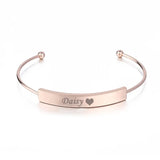 Nameplate Name Bracelet Stainless Steel Adjustable Bracelet Cuff Bangles