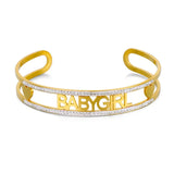 Zircon Paved Nameplate Bracelet Stainless Steel Jewelry