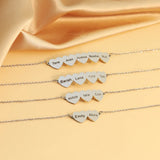 Personalized Heart Bracelet Stainless Steel Engraved Names Adjustable Bangle