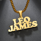 Personalized Name Necklace Stainless Steel Square Pearl Chain