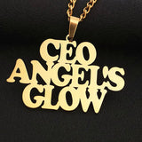 Personalized Name Necklace Stainless Steel Square Pearl Chain