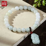 8mm Bead Pig Pixiu Bracelet Elastic Bangle Hand-Carved Woman Amulet