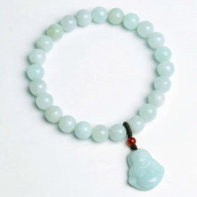 8mm Bead Pig Pixiu Bracelet Elastic Bangle Hand-Carved Woman Amulet