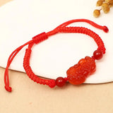 Natural Agate Jade Money Pixiu Beads Bracelet Necklace