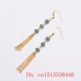 Burma Emerald Abacus Beads Earrings Jade Round DIY Jewellery Luck Amulet