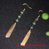 Burma Emerald Abacus Beads Earrings Jade Round DIY Jewellery Luck Amulet