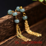 Burma Emerald Abacus Beads Earrings Jade Round DIY Jewellery Luck Amulet