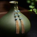 Burma Emerald Abacus Beads Earrings Jade Round DIY Jewellery Luck Amulet