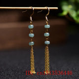 Burma Emerald Abacus Beads Earrings Jade Round DIY Jewellery Luck Amulet