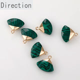 Natural Crystal Stone Fan-shaped Pendant DIY Necklace Bracelet Accessory