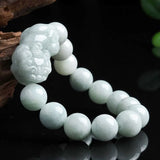 Emerald 10MM Beads Pixiu Bracelet Necklace Set